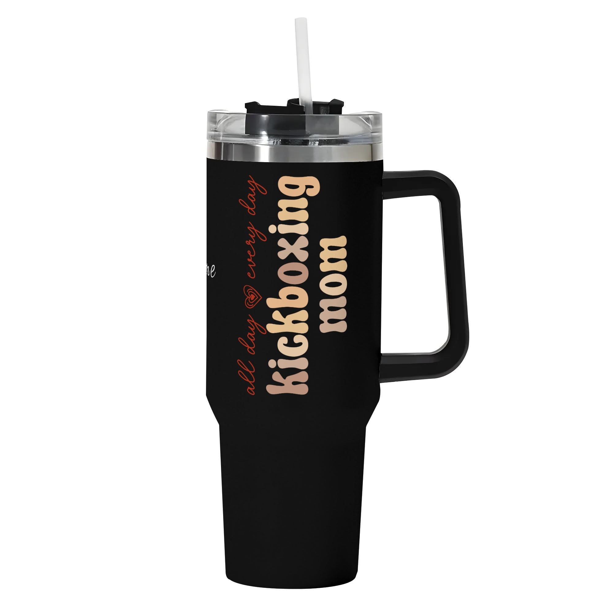 All Day Every Day Combat Mom - Personalized 40oz Tumbler with Handle