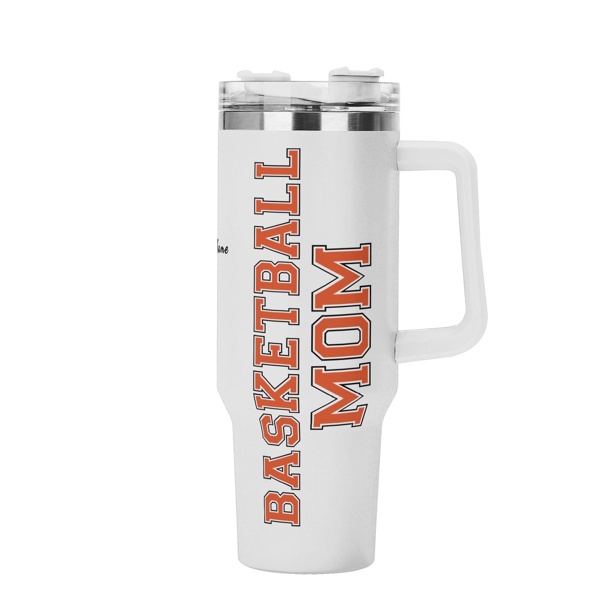 Basketball Mom - Personalized 40oz Tumbler with White Handle Straw